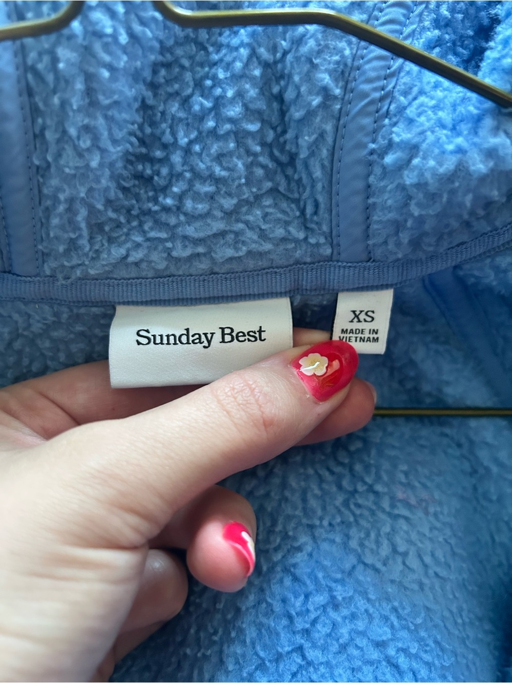 Aritzia Light Blue Sherpa Zip-Up Hoodie - Picture 7 of 7